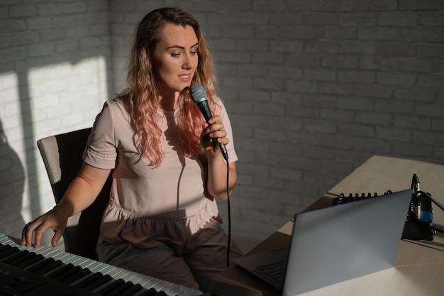 Voice lesson practice environment showing singing fundamentals training